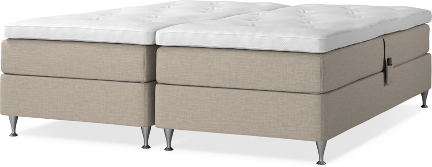 Delux Sense - Ställbar säng, dubbelsäng med bäddmadrass - Beige