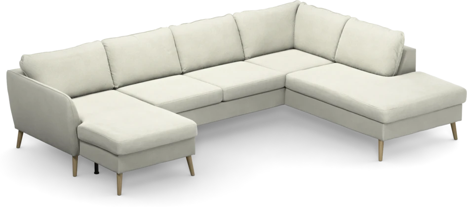 County - 3-sits soffa med schäslong vänster och divan höger - Vit