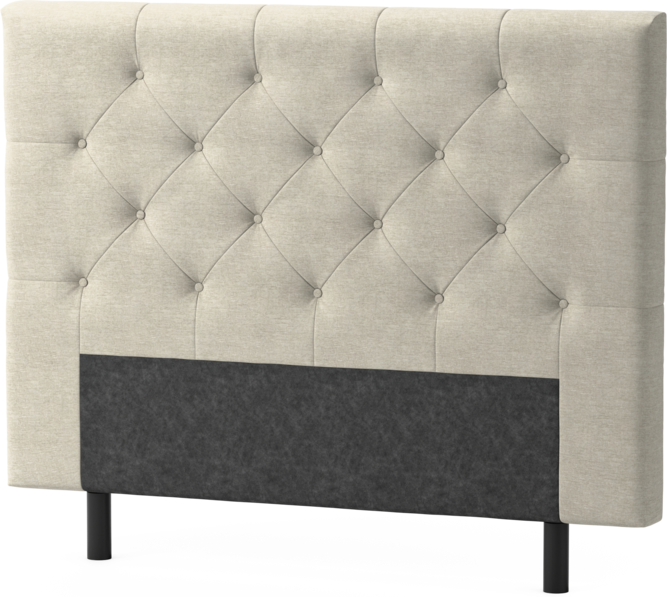 Delux Pikerad Låg - Sänggavel, 90-210 cm - Beige