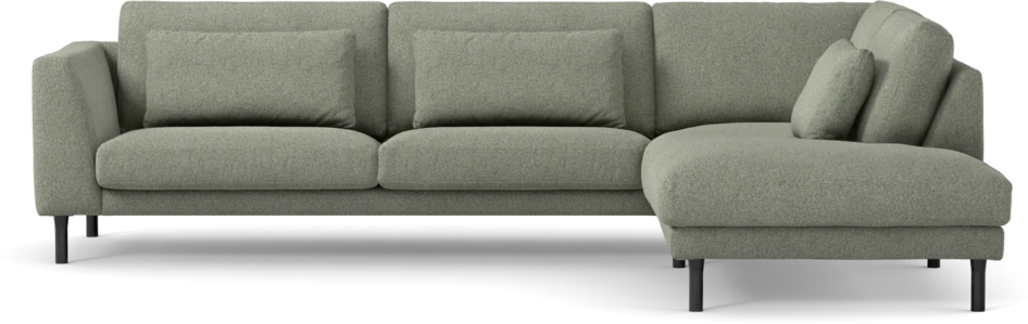 Willow - 3-sits soffa med divan höger, fast klädsel - Grön