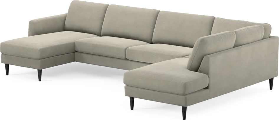 Bridge - 3-sits soffa med schäslong vänster och divan höger - Brun