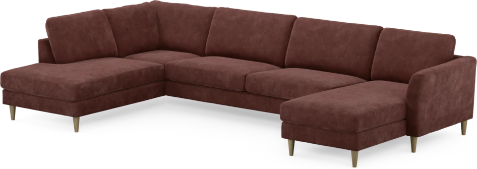 Bridge - 3-sits soffa med divan vänster och schäslong höger - Röd