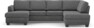Friday - 3-sits soffa med schäslong vänster och divan höger - Grå