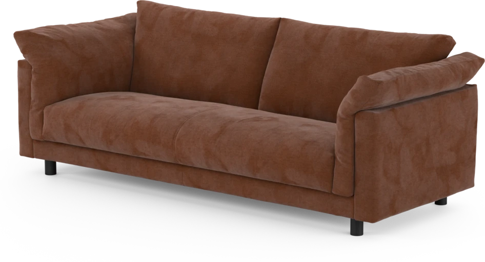 Cherrie - 3-sits soffa, hel dyna, fast klädsel - Orange