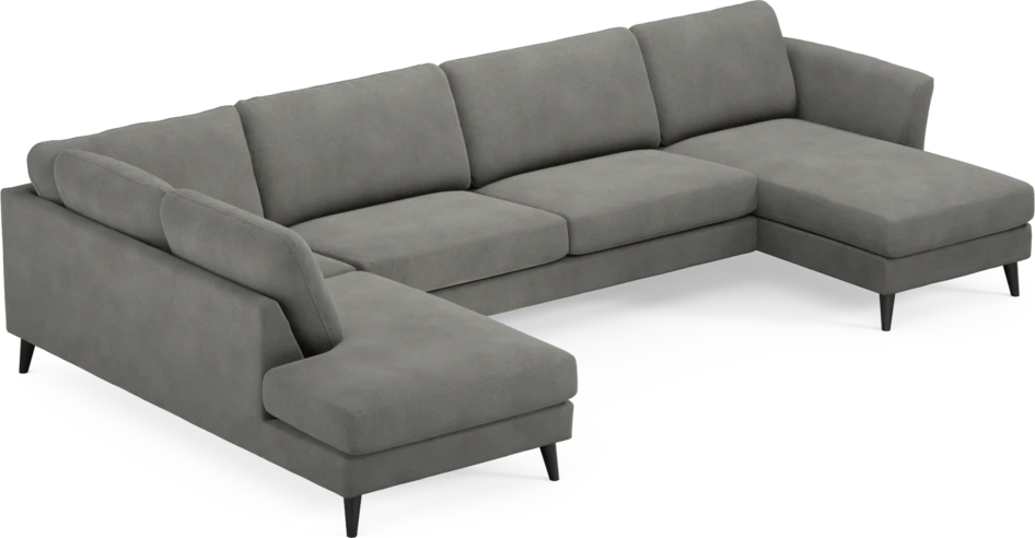 Bridge - 3-sits soffa med divan vänster och schäslong höger - Grå