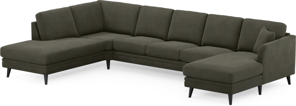 Eden - 3-sits soffa med divan vänster och schäslong höger - Grå