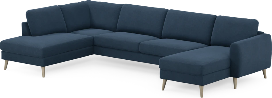 Bridge - 3-sits soffa med divan vänster och schäslong höger - Blå