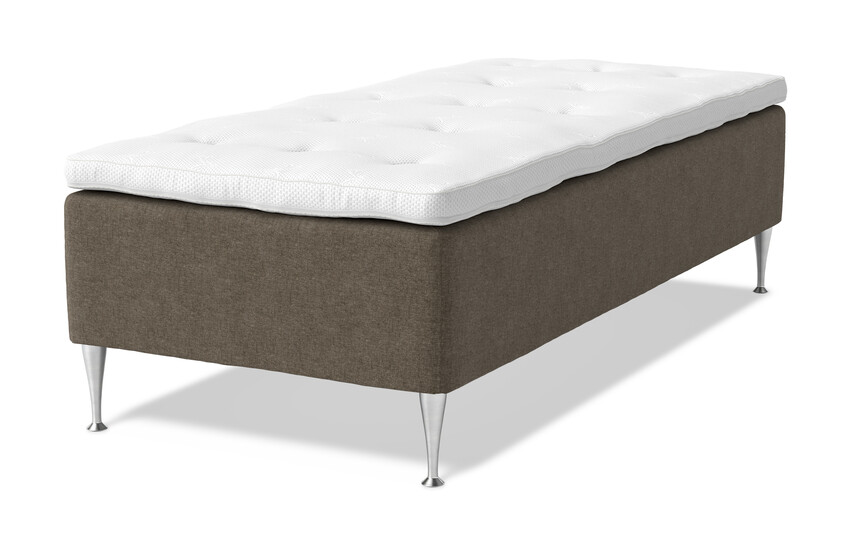 Dream Delux - Ramsäng, enkelsäng med bäddmadrass Dream Delux vit - Brun