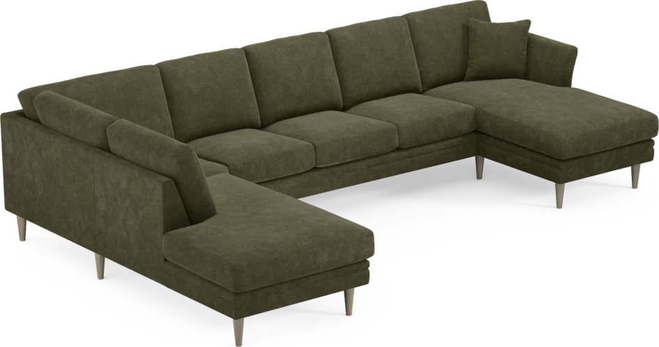 Eden - 3-sits soffa med divan vänster och schäslong höger - Grön