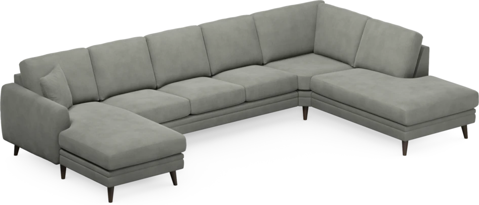 Eden - 3-sits soffa med schäslong vänster och divan höger - Grå