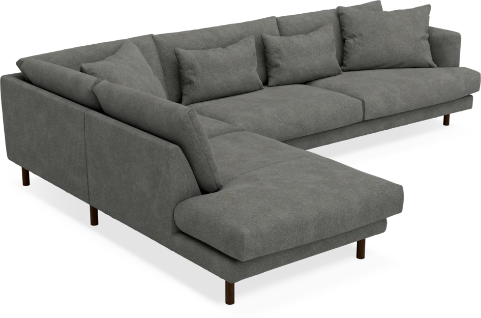 Harper - 3-sits soffa med divan vänster - Grå