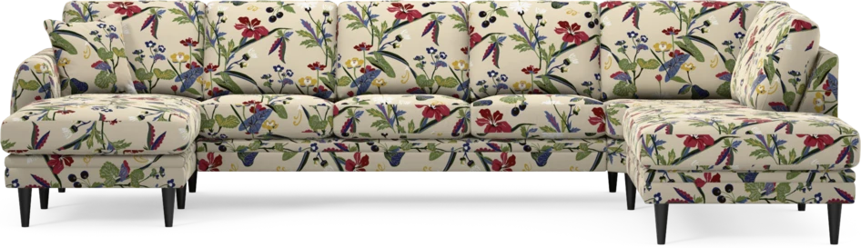 Eden - 3-sits soffa med schäslong vänster och divan höger - Flerfärgad