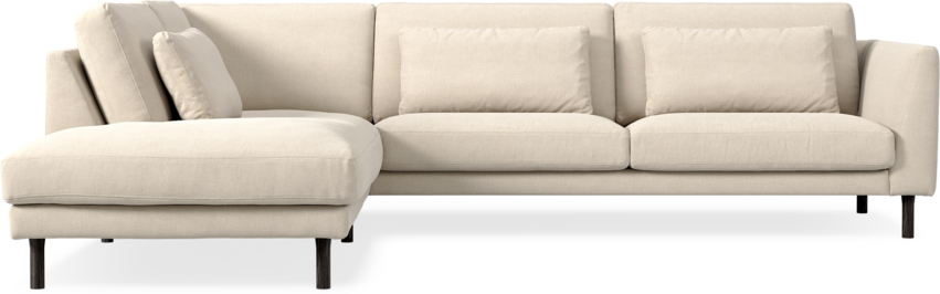 Willow - 3-sits soffa med divan vänster, fast klädsel - Beige
