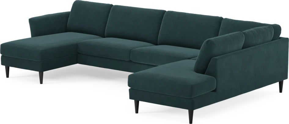 Bridge - 3-sits soffa med schäslong vänster och divan höger - Blå