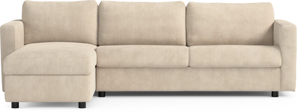 Lindö - Bäddsoffa 2,5-sits med schäslong, vändbar - Beige