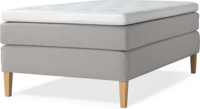 Delux Sense - Kontinentalsäng, enkelsäng 120 cm med bäddmadrass - Grå