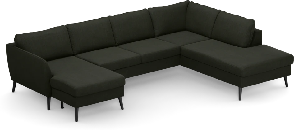 County - 3-sits soffa med schäslong vänster och divan höger - Grön