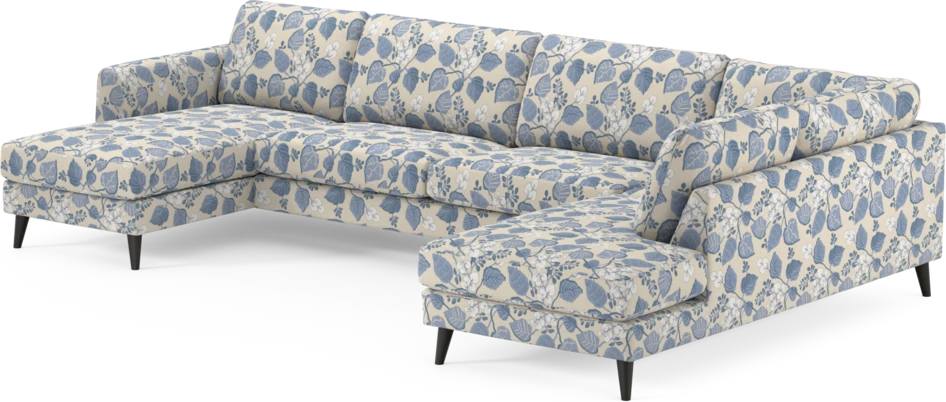 Bridge - 3-sits soffa med schäslong vänster och divan höger - Blå
