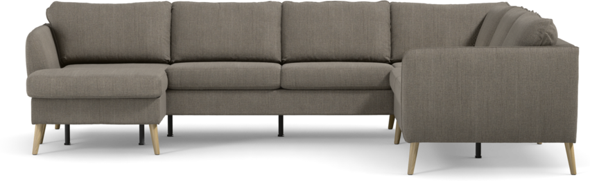 County - Hörnsoffa, 3+2-sits med schäslong vänster - Brun