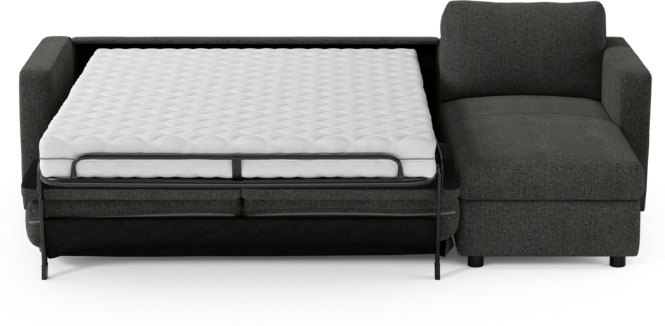 Lindö - Bäddsoffa 2,5-sits med schäslong, vändbar - Svart