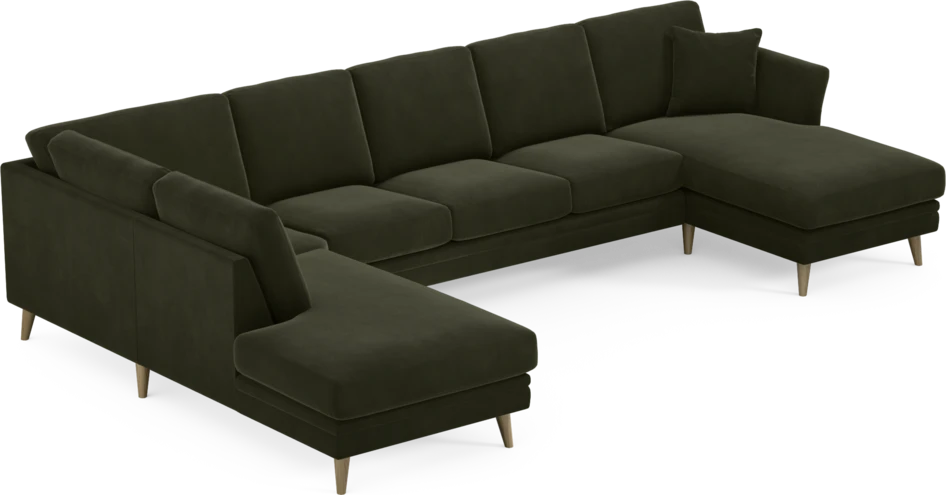 Eden - 3-sits soffa med divan vänster och schäslong höger - Grön