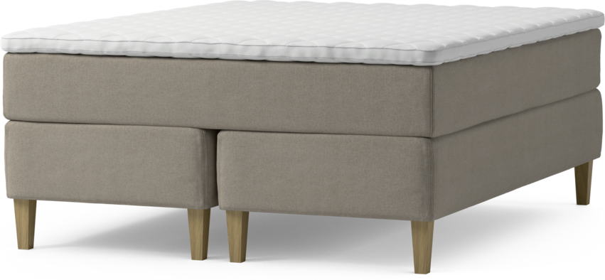 Delux Exclusive - Kontinentalsäng, dubbelsäng med bäddmadrass och sängben - Beige