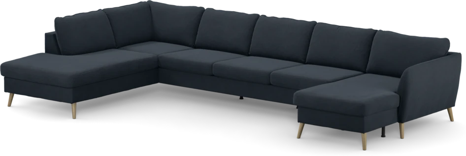 County - 4-sits soffa med divan vänster och schäslong höger - Blå