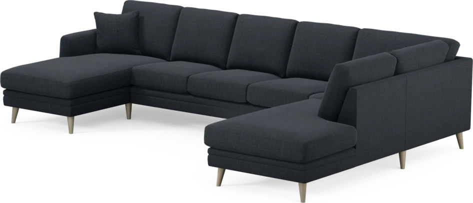 Eden - 3-sits soffa med schäslong vänster och divan höger - Blå