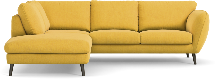 Madison Lux - 2-sits soffa med divan vänster - Gul