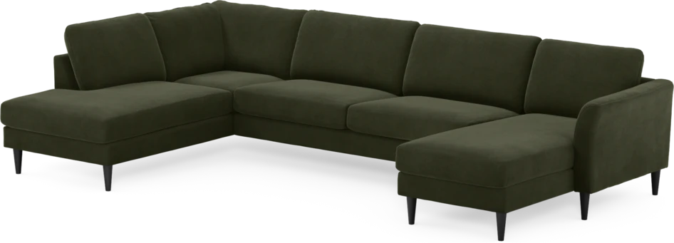 Bridge - 3-sits soffa med divan vänster och schäslong höger - Grön