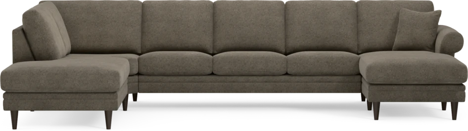 Eden - 3-sits soffa med divan vänster och schäslong höger - Brun