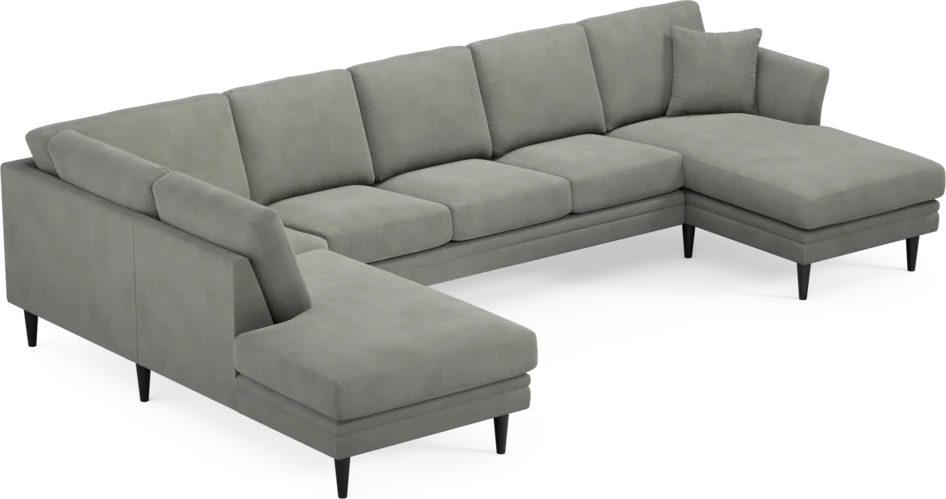 Eden - 3-sits soffa med divan vänster och schäslong höger - Grå