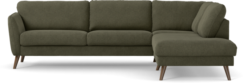 Bridge - 3-sits soffa med divan höger - Grön