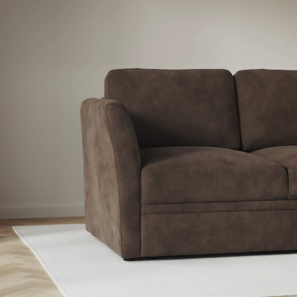 Öland - Bäddsoffa med schäslong höger - Brun