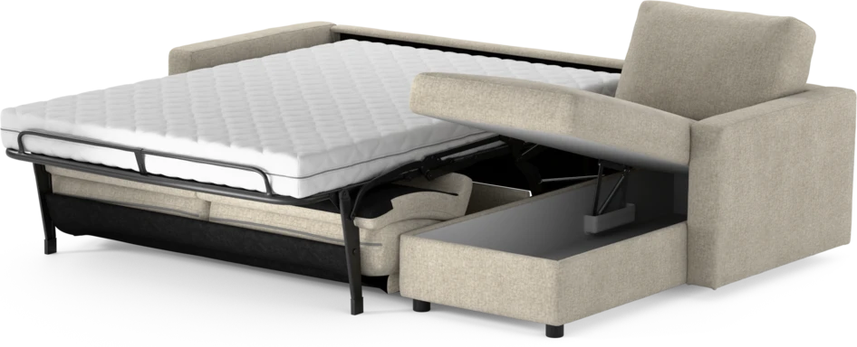 Lindö - Bäddsoffa 2,5-sits med schäslong, vändbar - Beige
