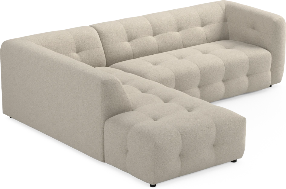 Bella - 3-sits soffa med divan vänster - Beige