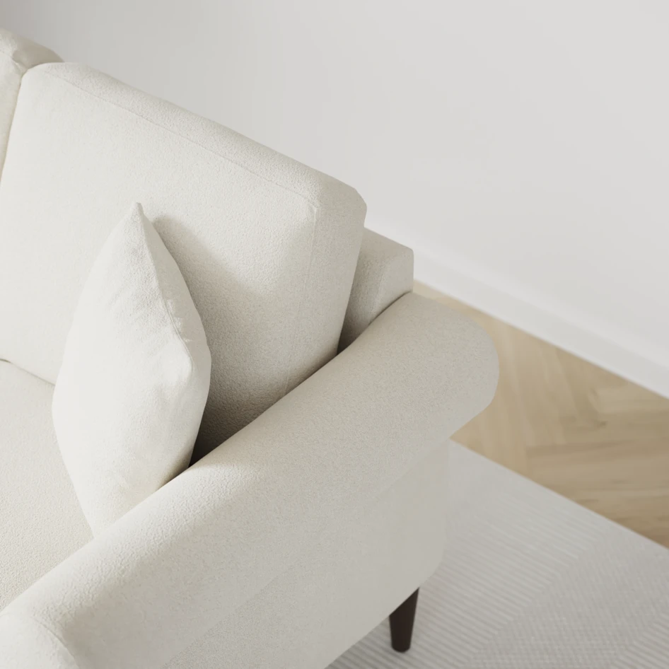 Eden - 3-sits soffa svängd - Vit