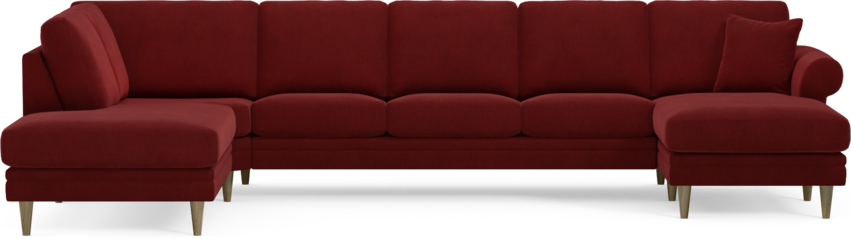 Eden - 3-sits soffa med divan vänster och schäslong höger - Röd