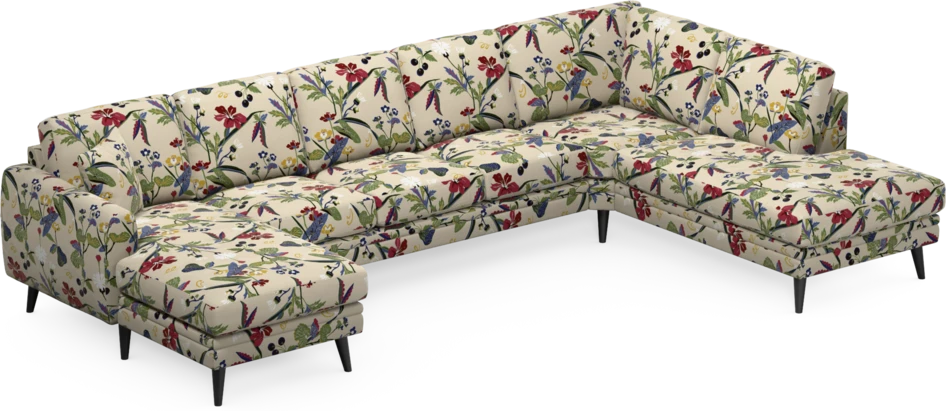 Eden - 3-sits soffa med schäslong vänster och divan höger - Flerfärgad