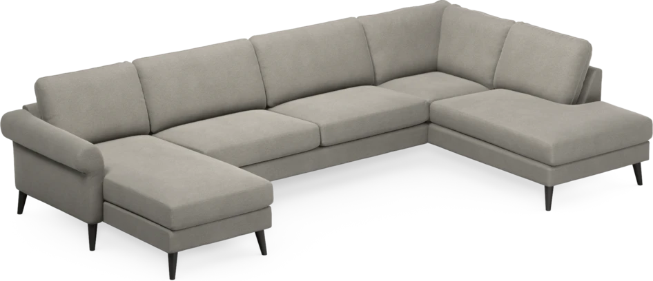 Bridge - 3-sits soffa med schäslong vänster och divan höger - Grå