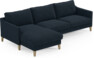Winston - 3-sits soffa med schäslong, vändbar - Blå