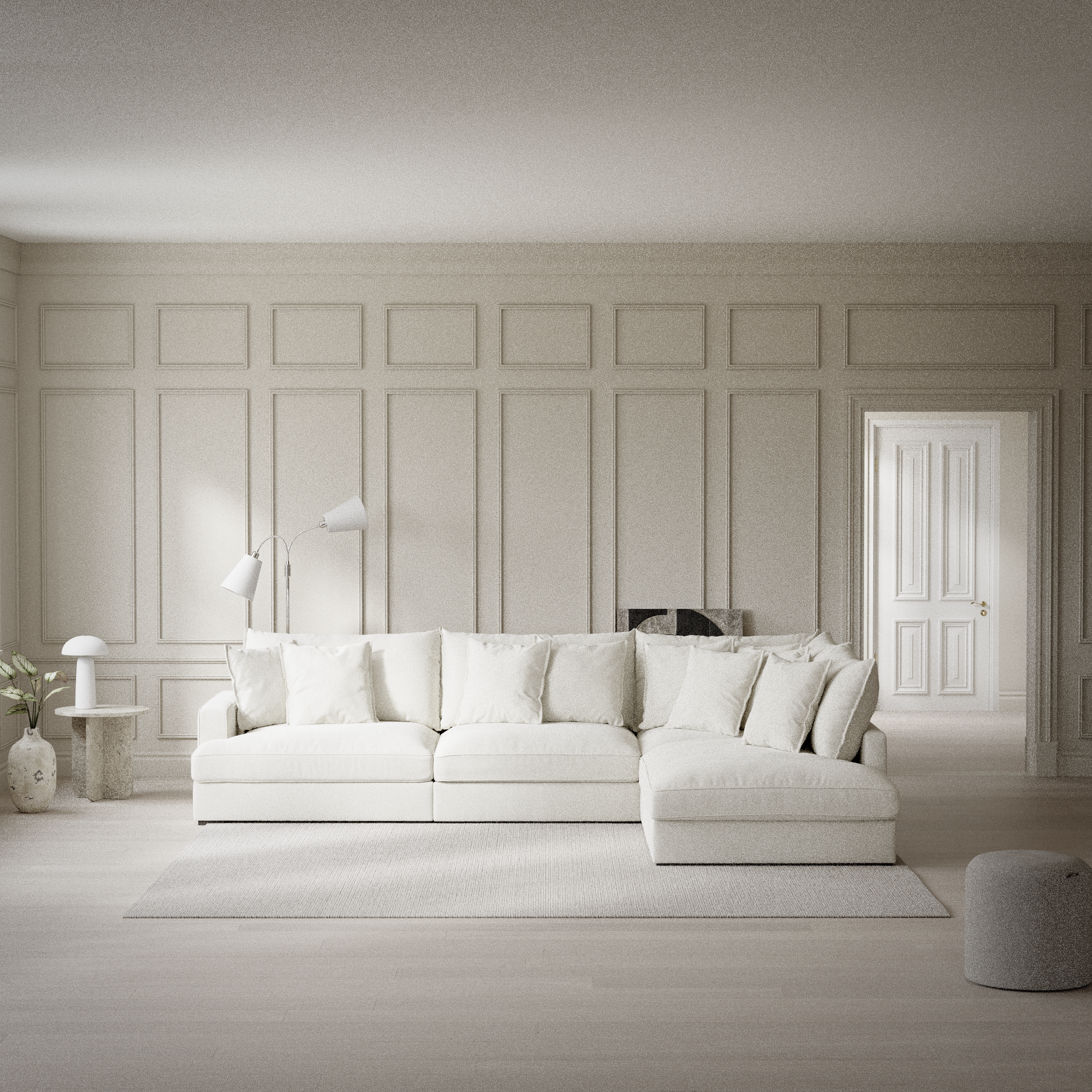 Rossi, 3-sits soffa med divan höger