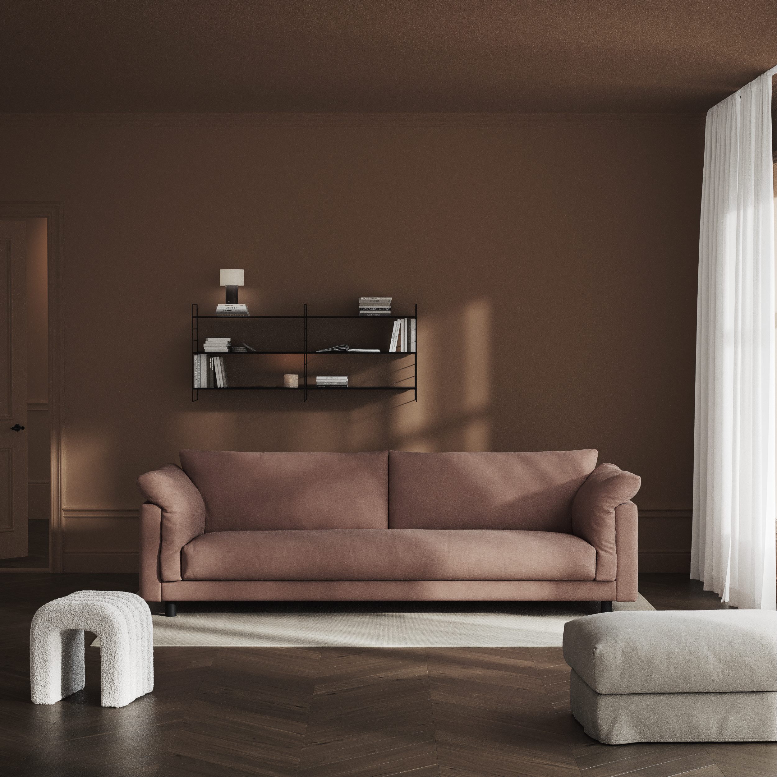 Cherrie - 4-sits soffa, hel dyna, fast klädsel - inspiration