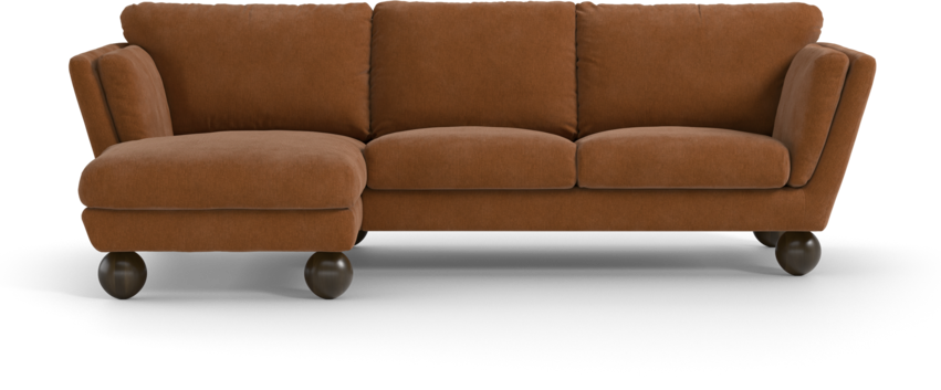 Madison Lux - 2-sits soffa med schäslong vänster - Orange