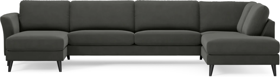 Bridge - 3-sits soffa med schäslong vänster och divan höger - Grå