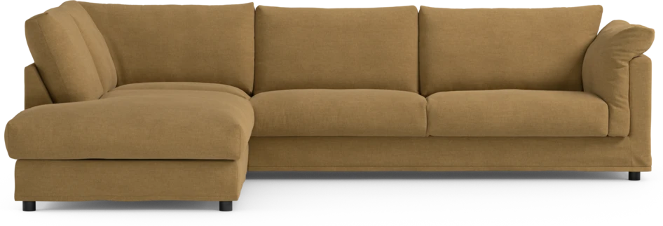 Cherrie - 3-sits soffa med divan vänster, med kappa - Gul