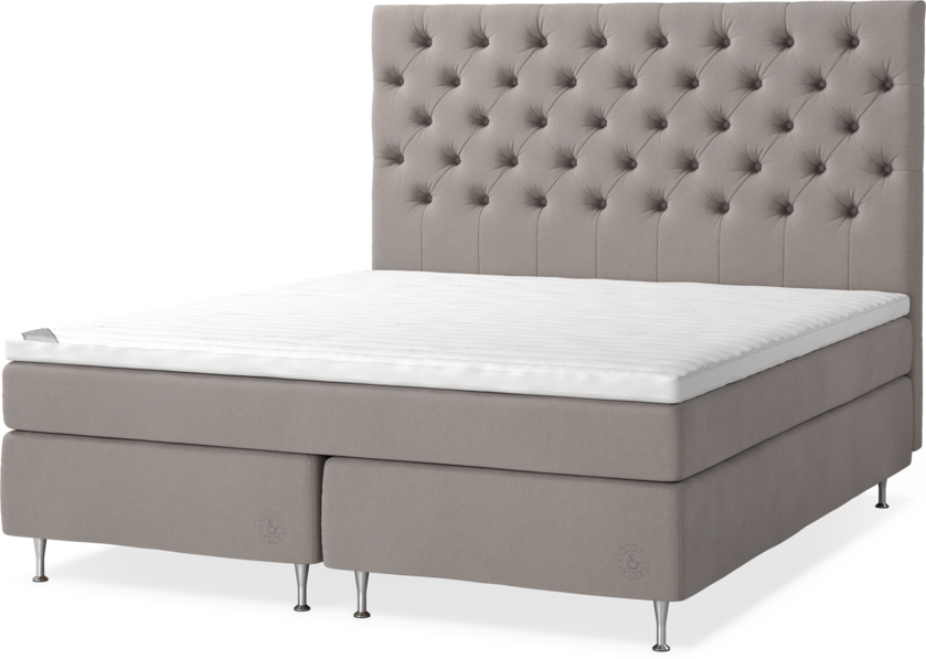 Cape Farewell - Kontinentalsäng, dubbelsäng 180x200 cm med pikerad sänggavel - Grå