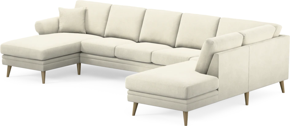Eden - 3-sits soffa med schäslong vänster och divan höger - Vit