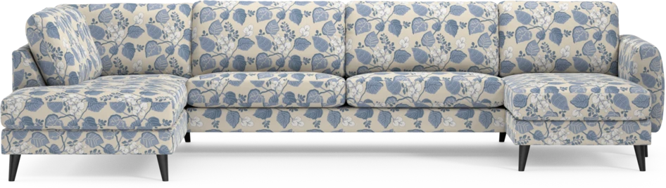 Bridge - 3-sits soffa med divan vänster och schäslong höger - Blå