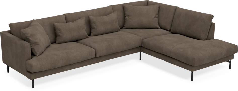 Harper - 3-sits soffa med divan höger - Brun